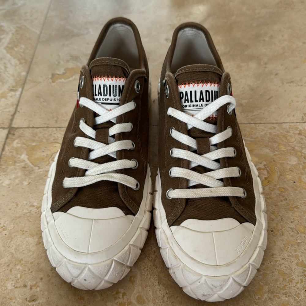 PALLADIUM Palla Ace CVS Olive canvas sneakers Women's 7.5